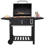 Royal Gourmet 24" Charcoal BBQ Grill with Side Tables