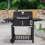 Royal Gourmet 24" Charcoal BBQ Grill with Side Tables