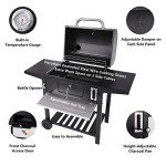 Royal Gourmet 24" Charcoal BBQ Grill with Side Tables