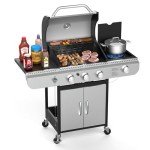 3-Burner Propane Gas Grill with Side Burner