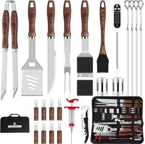 SpartaSake 24-Piece BBQ Grilling Tool Set