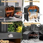 15” Portable Wood-Fired Pizza Oven for BBQ