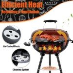 Leonyo 18-Inch Portable Charcoal Kettle Grill