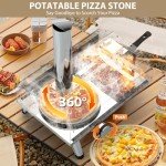 Portable Wood Pellet Pizza Oven - 12" Rotating Stone