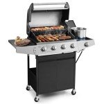 Lyromix 4 Burner Gas Grill with Side Burner