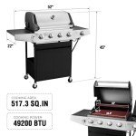 Lyromix 4 Burner Gas Grill with Side Burner