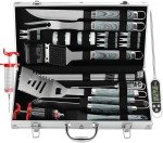 24PC BBQ Grill Tool Set with Thermometer & Injector