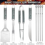 24PC BBQ Grill Tool Set with Thermometer & Injector