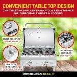 Lifemaster Portable Stainless Steel 2-Burner Gas Grill