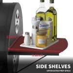 Kendane Large Barrel Charcoal Grill with Side Shelf