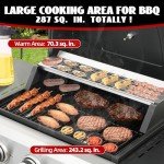 3-Burner Propane Gas Grill with Foldable Side Tables