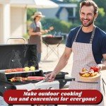 3-Burner Propane Gas Grill with Foldable Side Tables