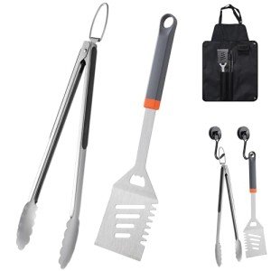 5-Piece BBQ Grilling Tool Set with Tongs