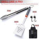 5-Piece BBQ Grilling Tool Set with Tongs