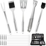 20-Piece Stainless Steel BBQ Grill Tool Set