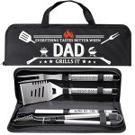 Stainless Steel BBQ Grill Tool Set for Dads