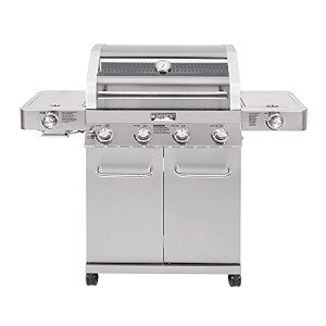 Monument 4-Burner Propane Gas Grill with Side Burners