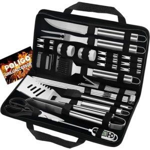 Poligo 29-Piece Stainless Steel BBQ Tools Set
