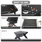 Portable Folding Charcoal Grill for Outdoor Cooking
