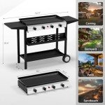 ROVSUN 4-Burner Portable Propane Griddle Grill