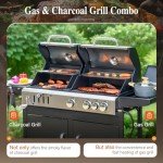 Dual Fuel Charcoal & Propane BBQ Grill Combo