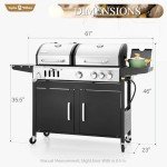 Dual Fuel Charcoal & Propane BBQ Grill Combo