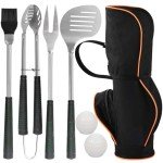 7-Piece BBQ Tool Set with Rubber Handles