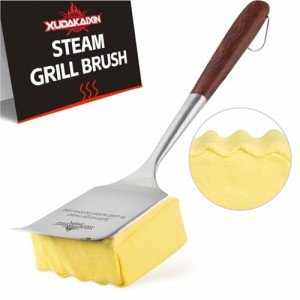 Bristle-Free Steam Grill Brush with Rosewood Handle