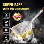 Bristle-Free Steam Grill Brush with Rosewood Handle