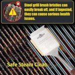 Bristle-Free Steam Grill Brush with Rosewood Handle