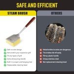 Bristle-Free Steam Grill Brush with Rosewood Handle