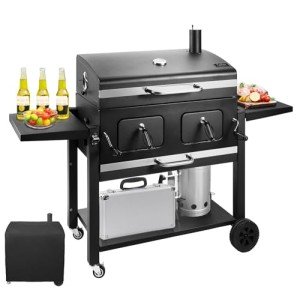 Kenadne Extra Large Charcoal BBQ Grill with Trays