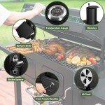 Kenadne Extra Large Charcoal BBQ Grill with Trays