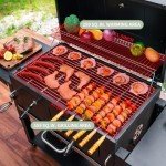 Kenadne Extra Large Charcoal BBQ Grill with Trays