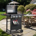 3-Burner Propane BBQ Grill with Front Basket