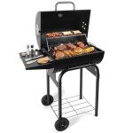 SUNLIFER Charcoal Barrel BBQ Grill with Side Table