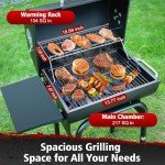 SUNLIFER Charcoal Barrel BBQ Grill with Side Table