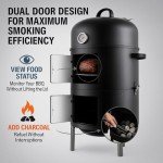 SUNLIFER Charcoal Smoker BBQ Grill Combo