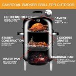 SUNLIFER Charcoal Smoker BBQ Grill Combo