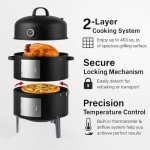 SUNLIFER Charcoal Smoker BBQ Grill Combo