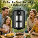 SUNLIFER Charcoal Smoker BBQ Grill Combo