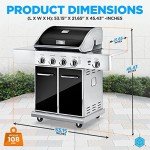NutriChef 5-Burner Portable Propane Gas Grill