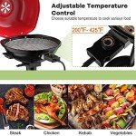 Giantex 1600W Portable Electric BBQ Grill, Red