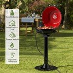 Giantex 1600W Portable Electric BBQ Grill, Red