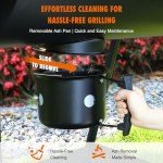 Realcook Barrel Charcoal Grill with Side Tables