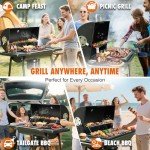 Realcook Barrel Charcoal Grill with Side Tables
