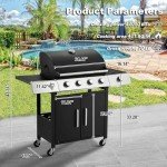 Upgraded 4-Burner Propane Gas BBQ Grill