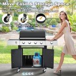 Upgraded 4-Burner Propane Gas BBQ Grill