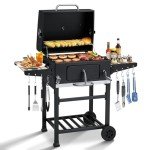 MELLCOM Charcoal Grill with Foldable Side Table