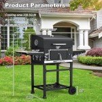 MELLCOM Charcoal Grill with Foldable Side Table